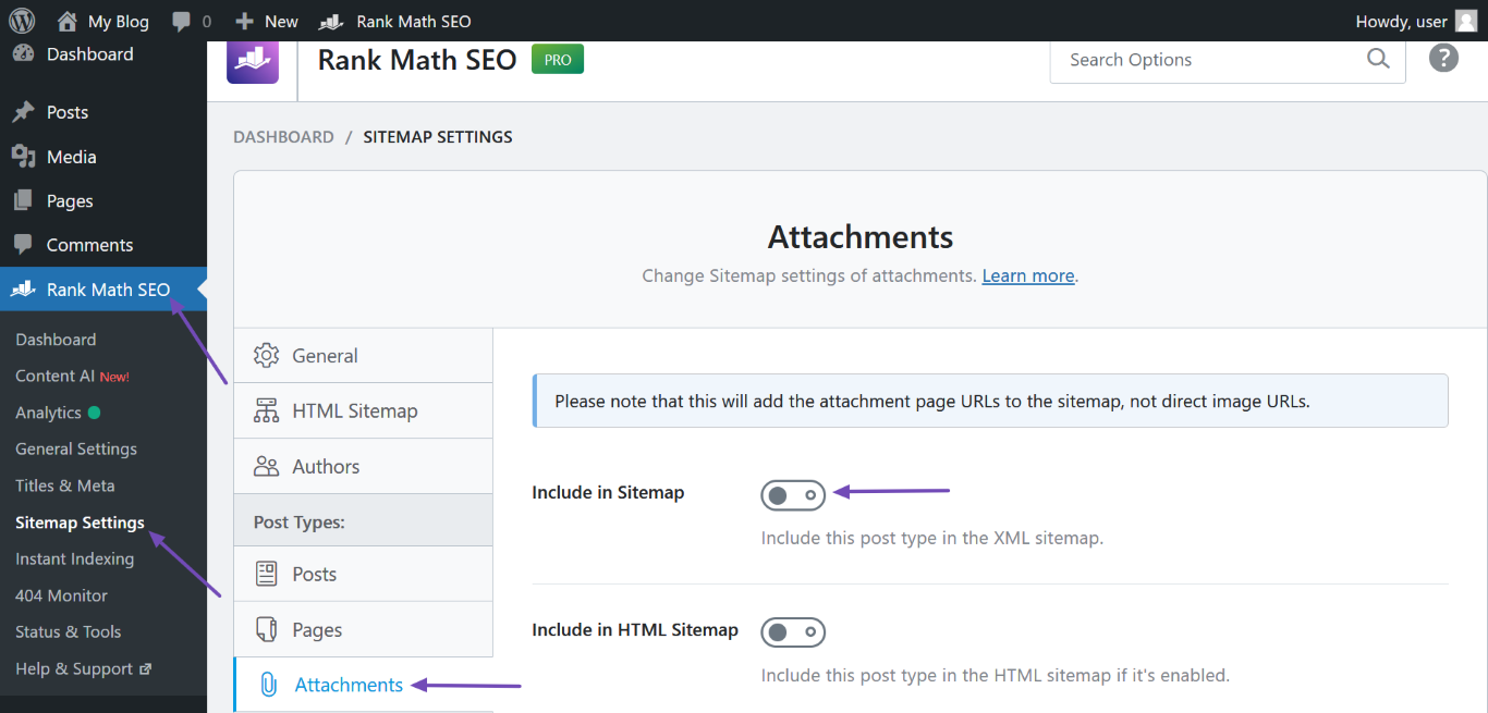 Head to Attachments and disable Include in Sitemap