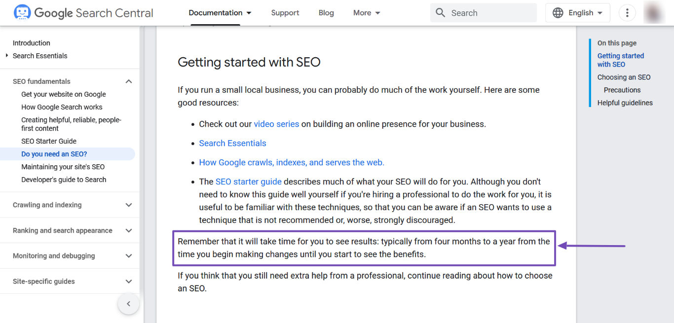 How long does it take for SEO to start working
