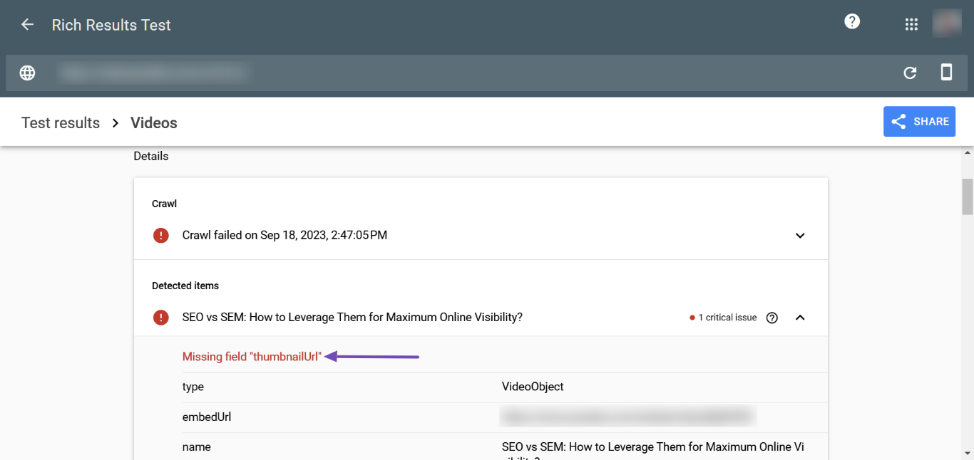 How to Fix Missing ThumbnailUrl Error in Schema Markup » Rank Math