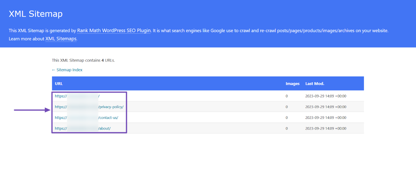 Page Sitemap