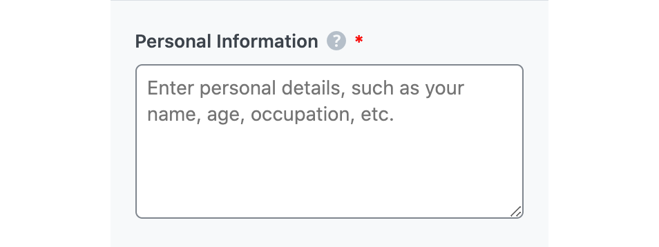 Personal Information