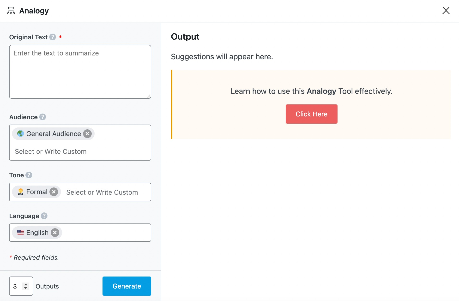 Analogy AI tool