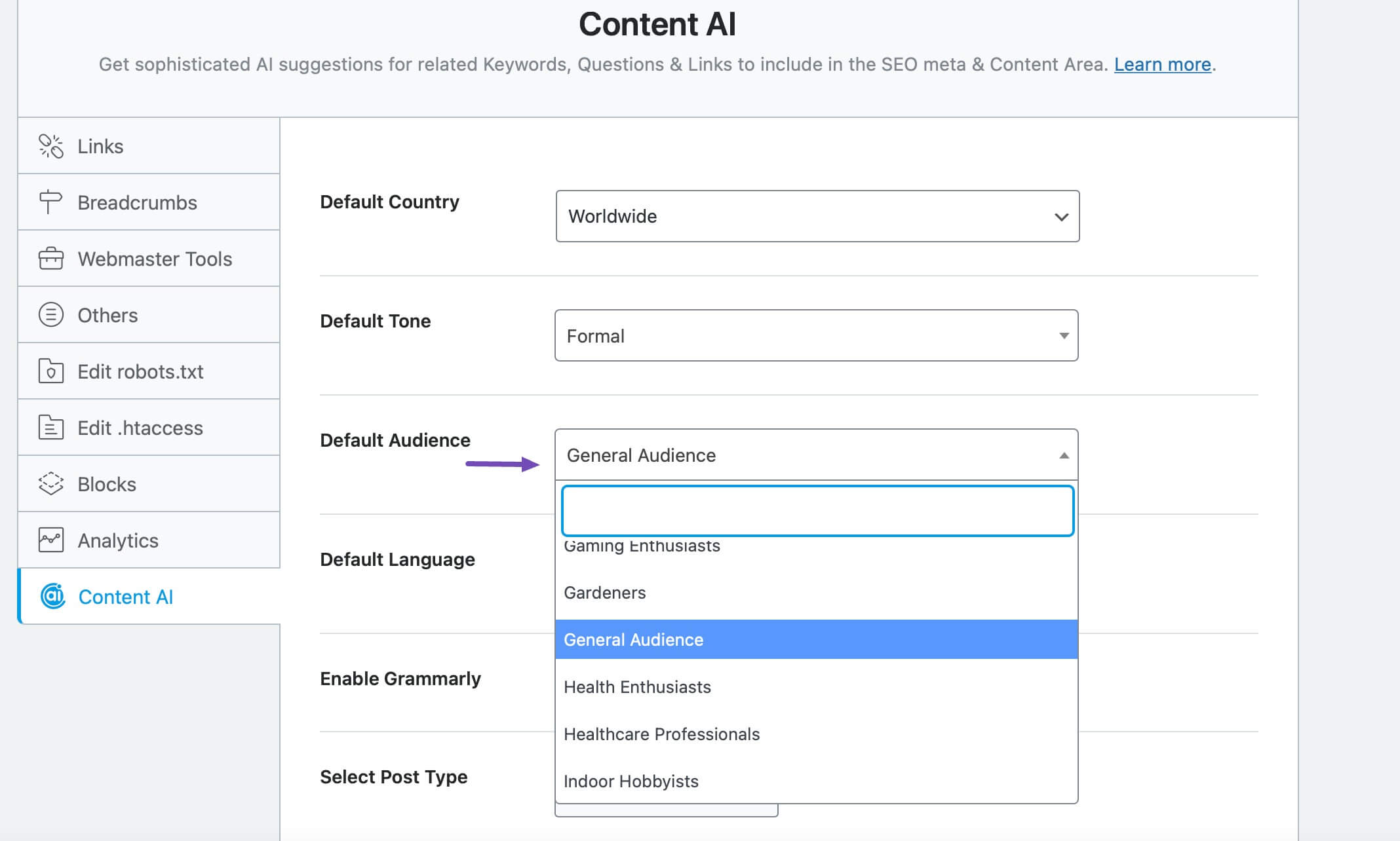 Default Audience