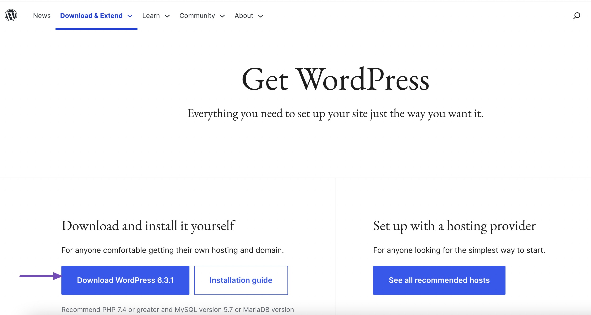 Download WordPress