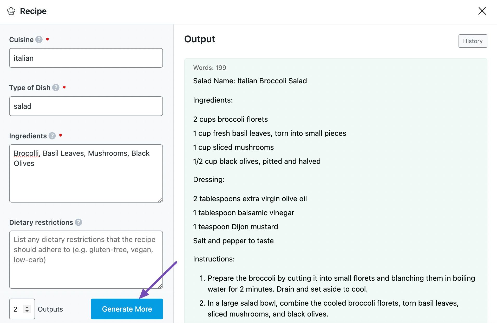 Generate Recipe