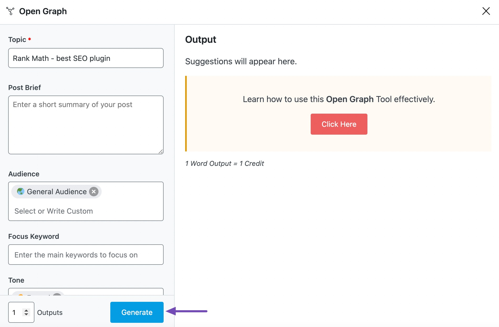 Generate Open Graph tags