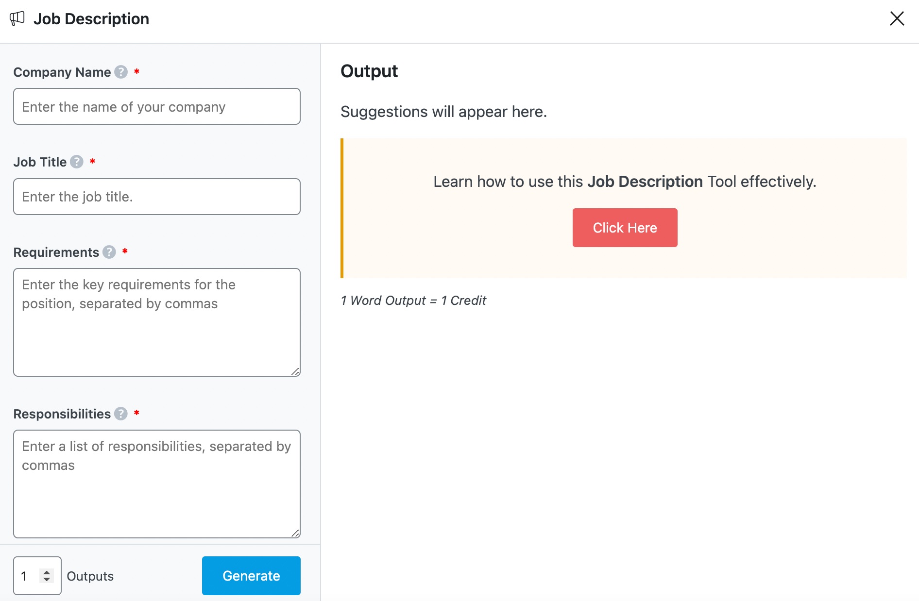 Job Description AI tool