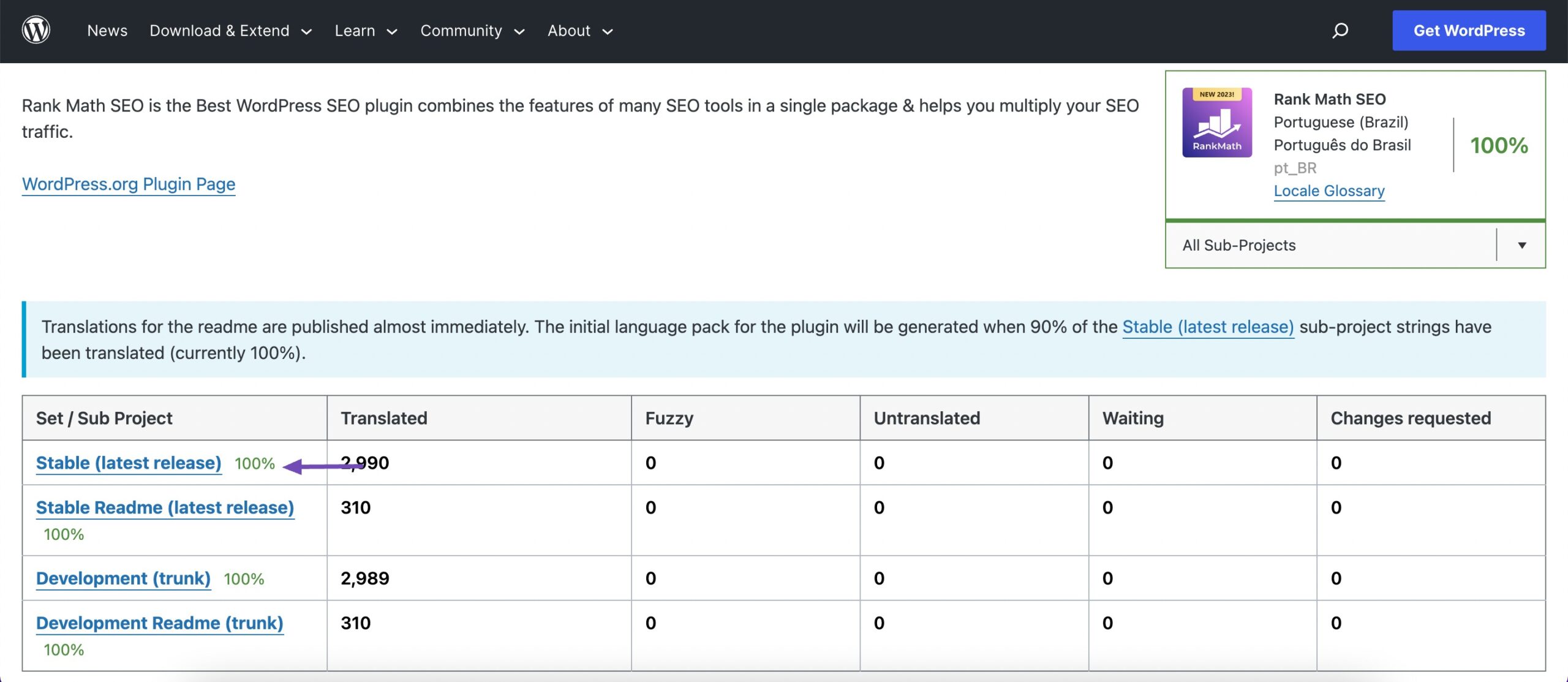 select the Stable release