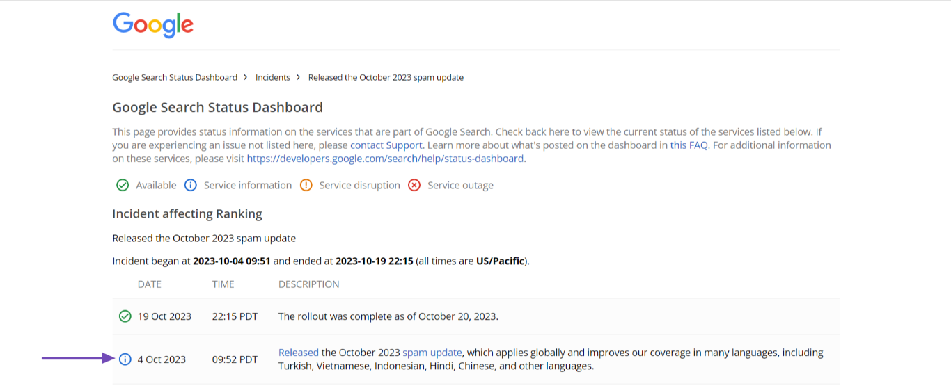 google spam update oktober 2023