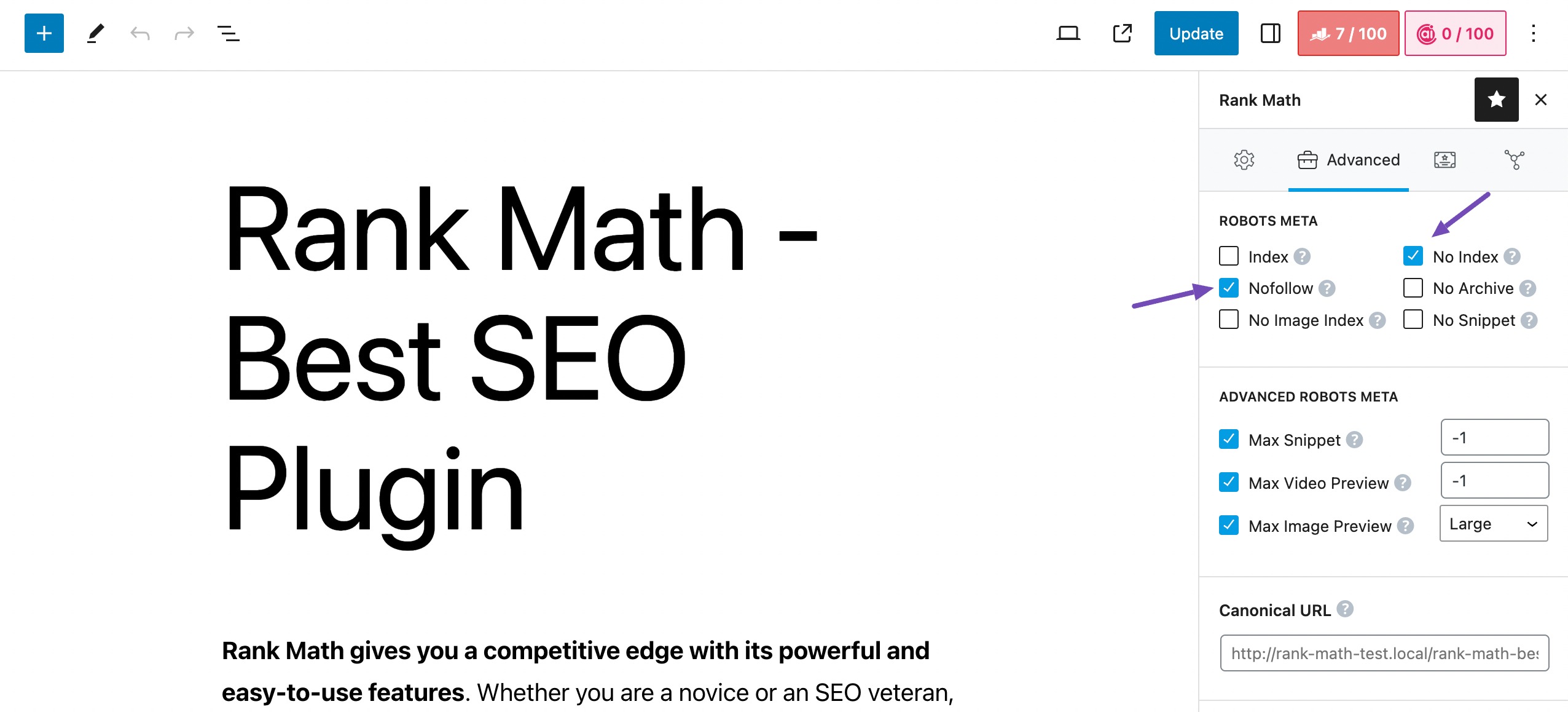 Hide a page in WordPress using Rank Math