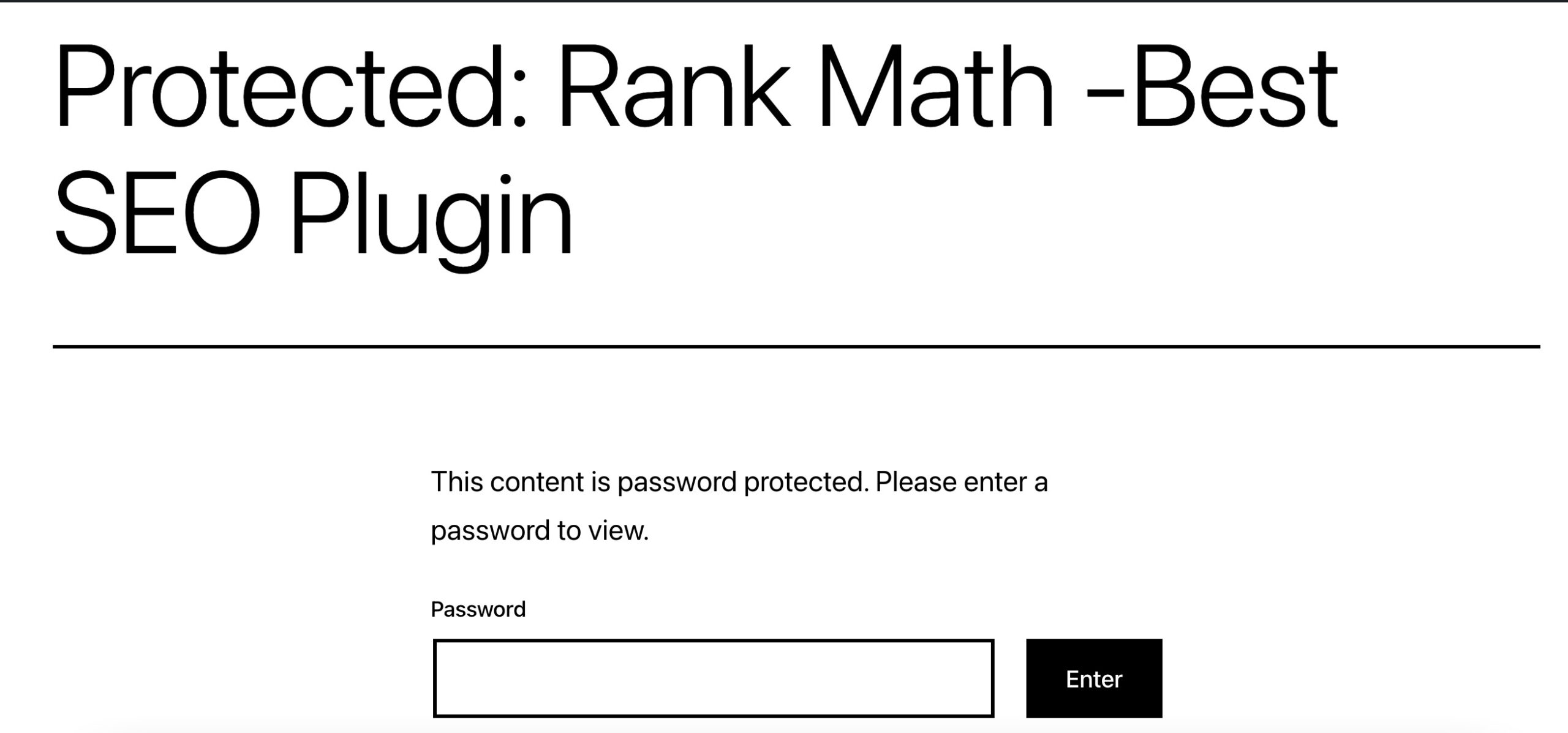 Password Protected Page