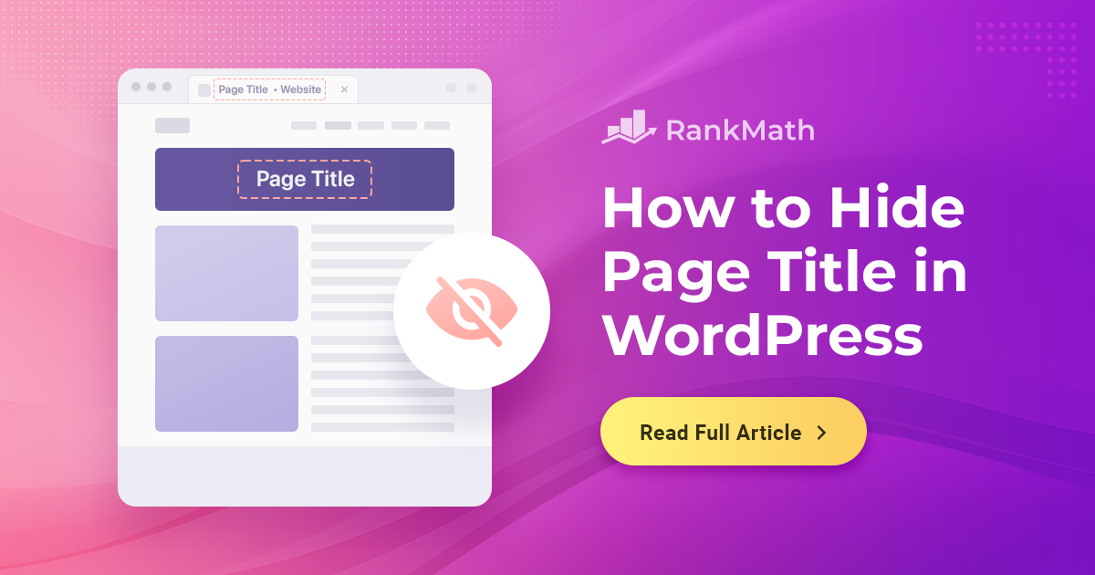 How to Hide a Page Title in WordPress » Rank Math