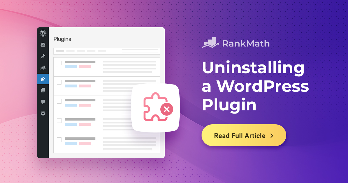 How To Uninstall A WordPress Plugin » Rank Math