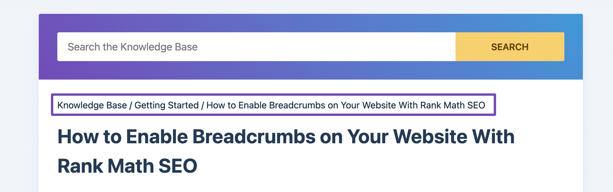 Example of breadcrumbs