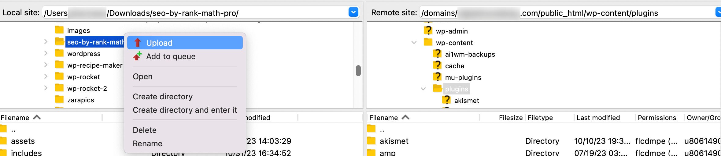 Upload plugin via FTP