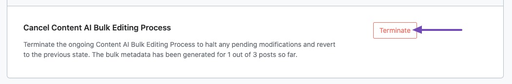 Cancel Content AI Bulk Editing Process