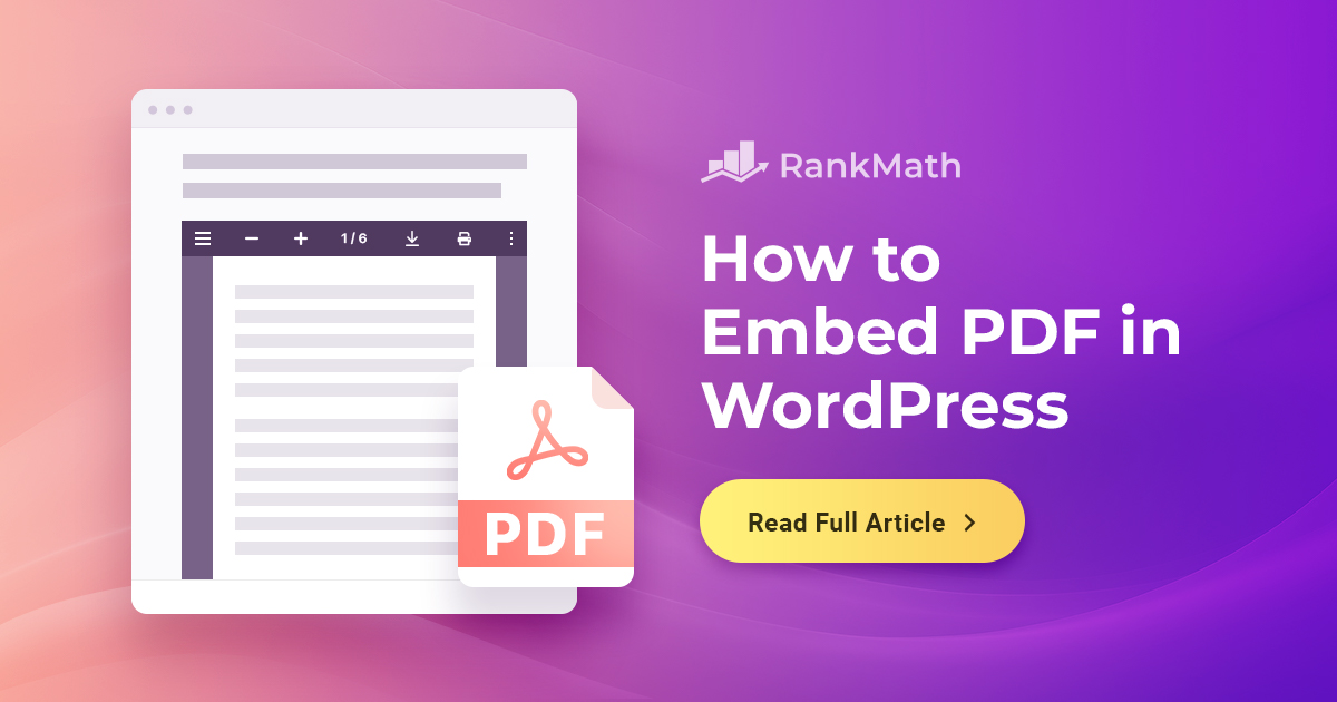 How to Easily Embed a PDF in WordPress » Rank Math