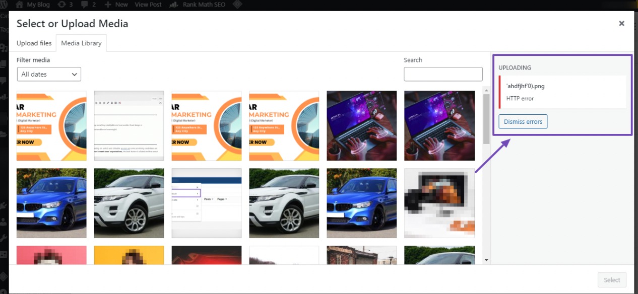 How to Quickly Fix Image Upload Issues in WordPress » Rank Math
