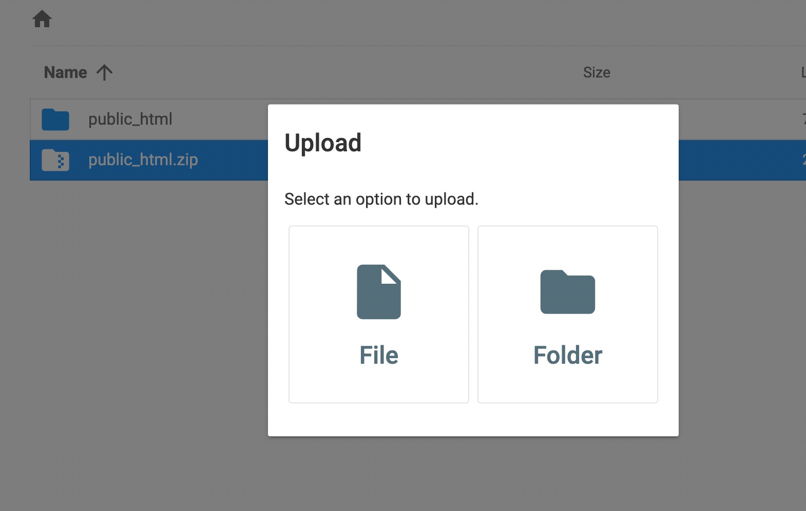 Select file to upload