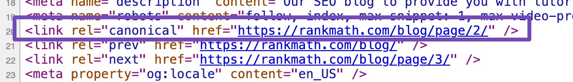 Example of self-referencing canonical URL