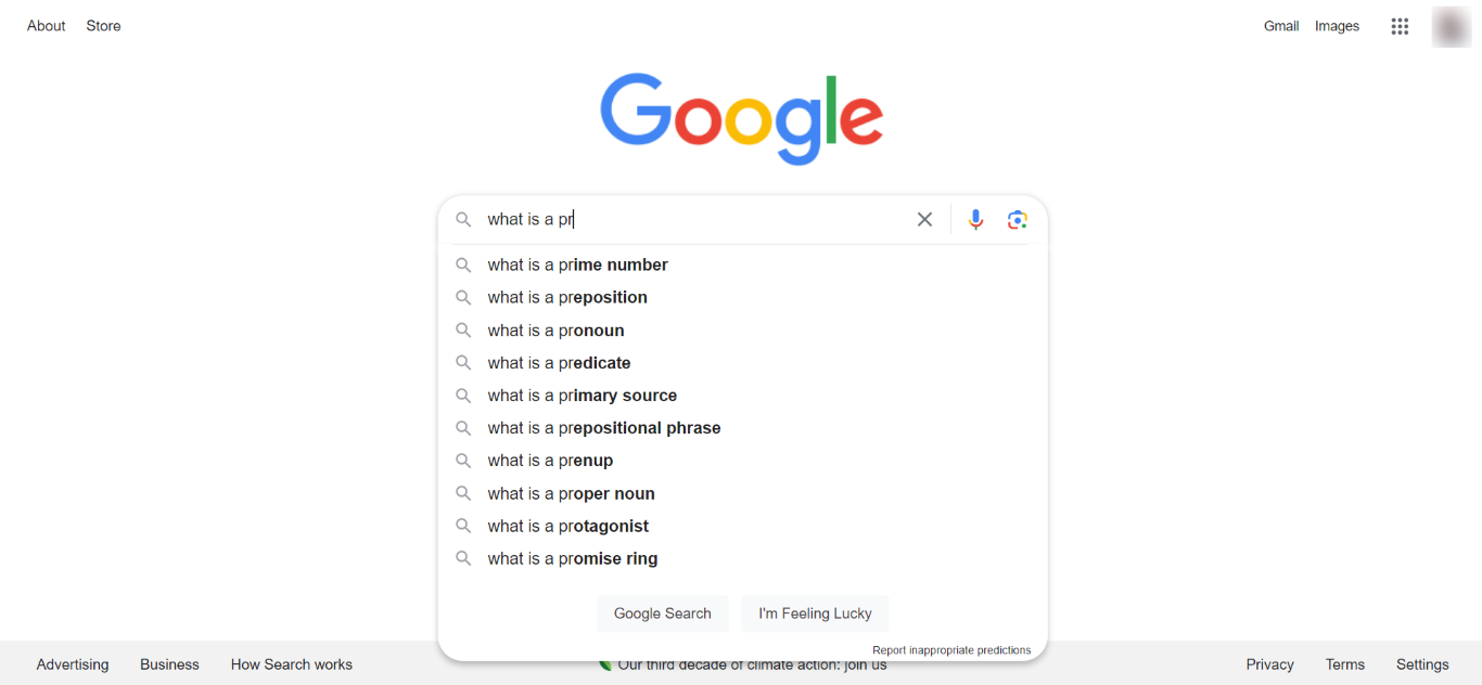 Autocompletar de Google