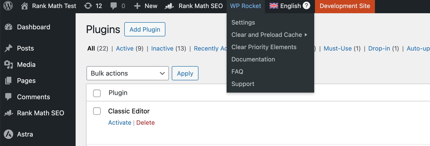 clear WordPress cache