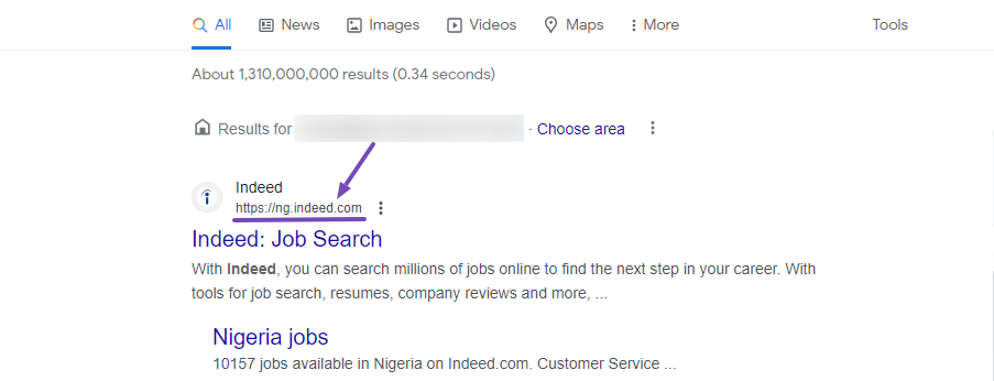 Location based Google results