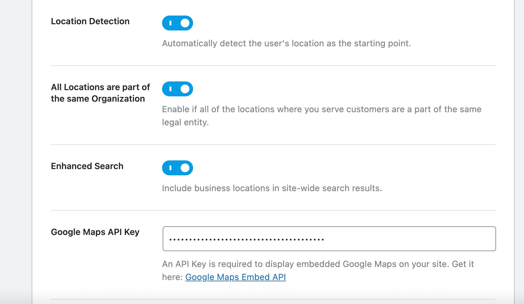 Location options