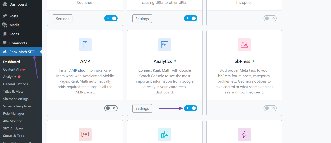 Enable Analytics module