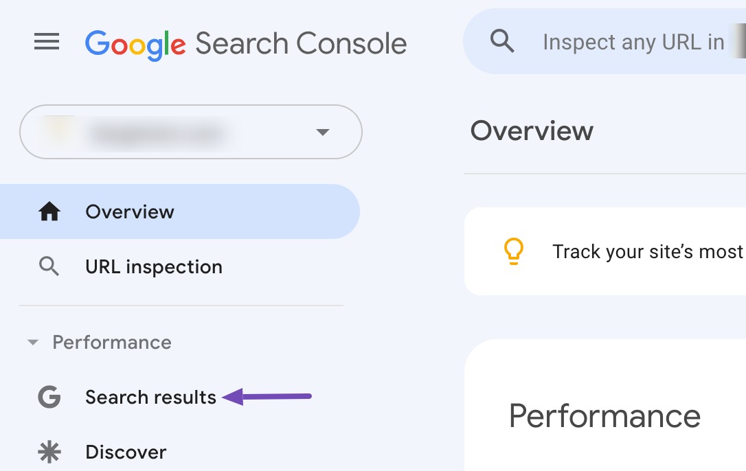 Performance report in Google Search Console