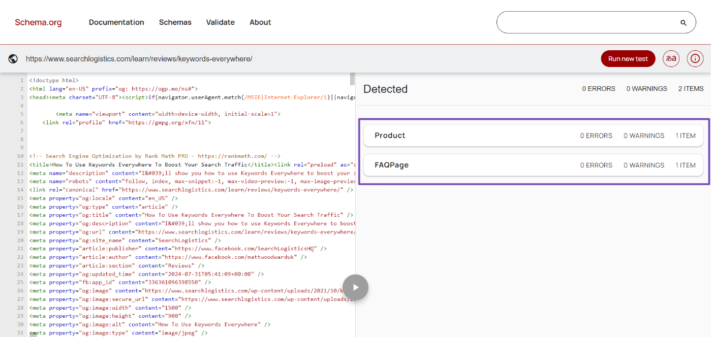 Schema validator