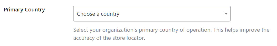 Select Primary Country