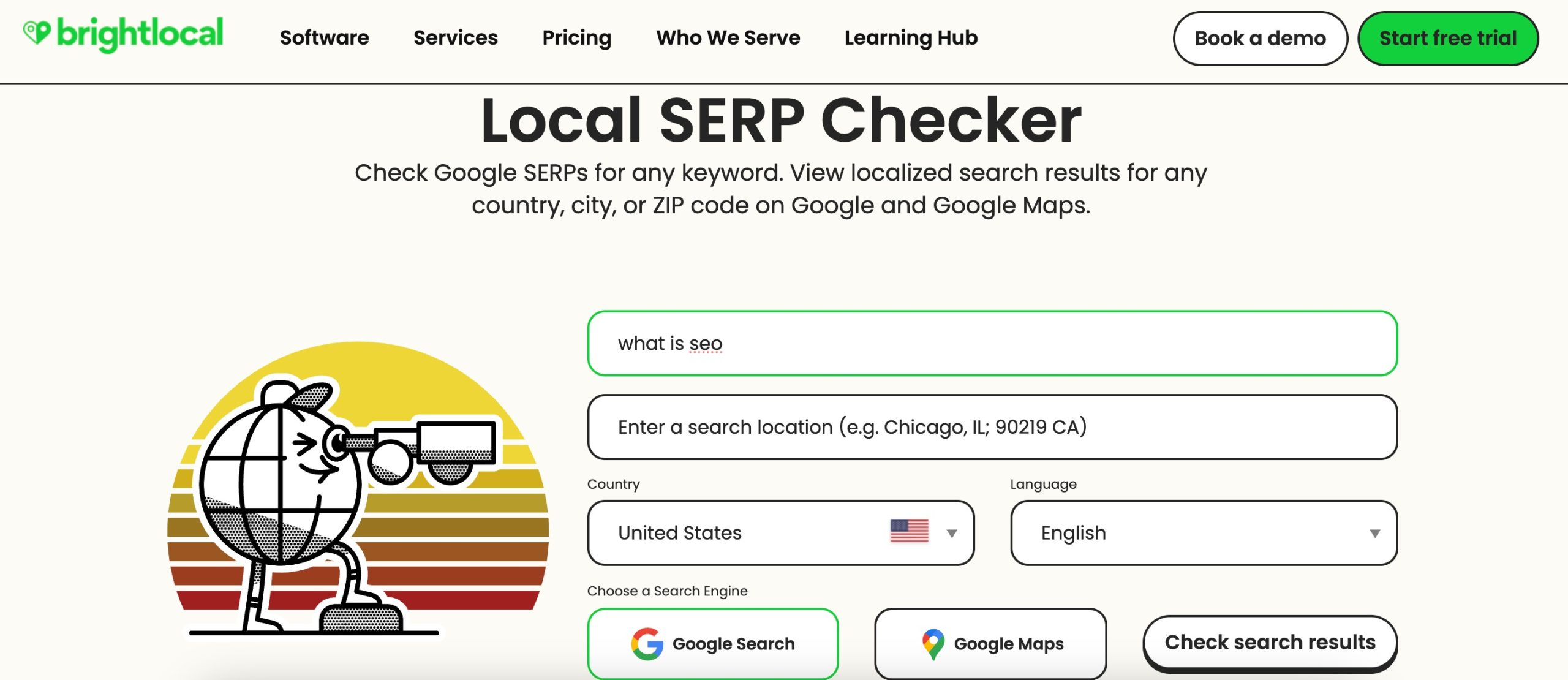 BrightLocal's Local SERP Checker