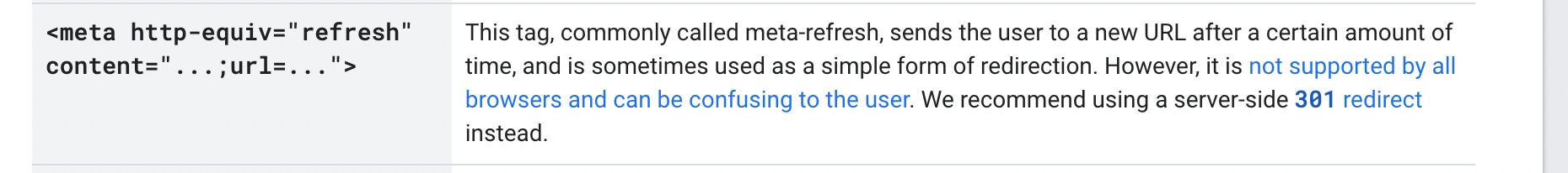 Meta Refresh Redirect tag