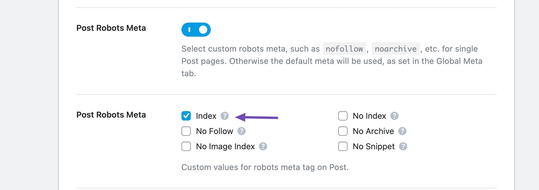 Check Post Robots Meta