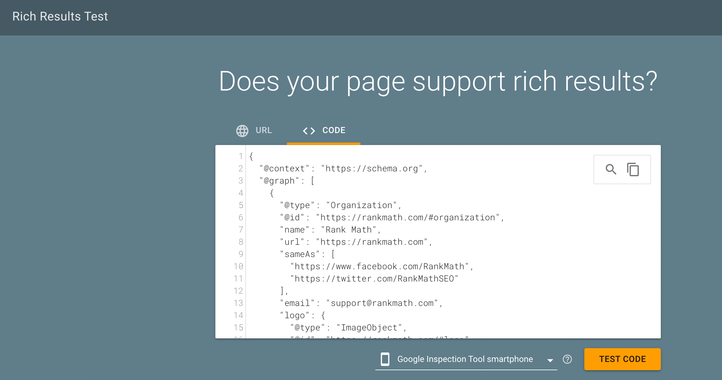 Google Rich Results Testing tool