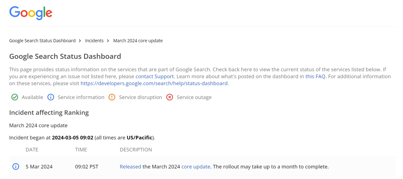 Google announces March 2024 Core Update