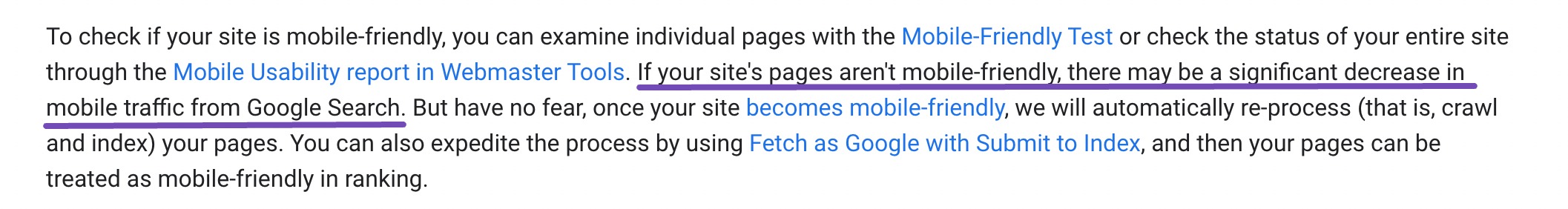 Mobile-friendly Google guidelines