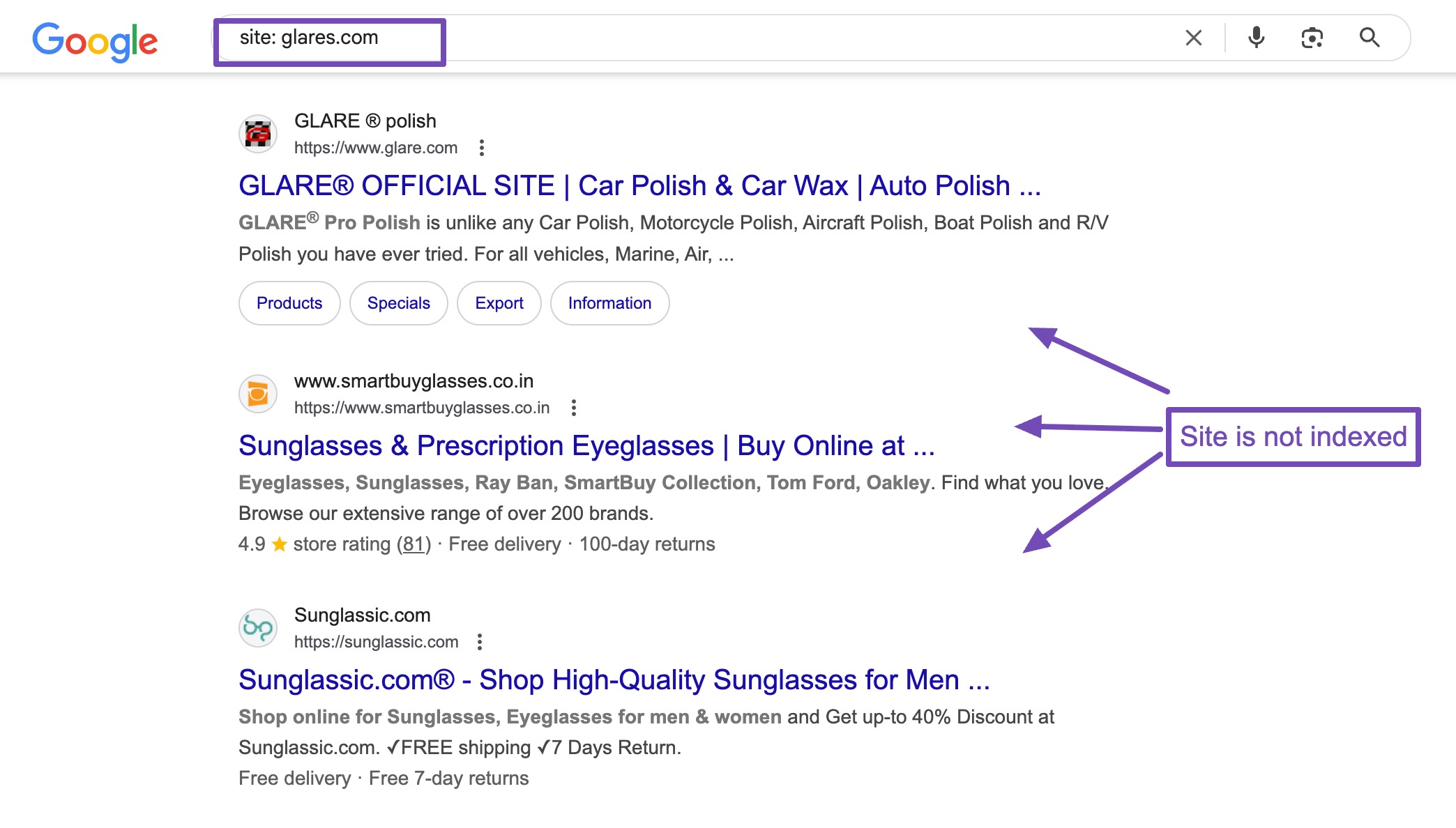 Check if site is indexed or not