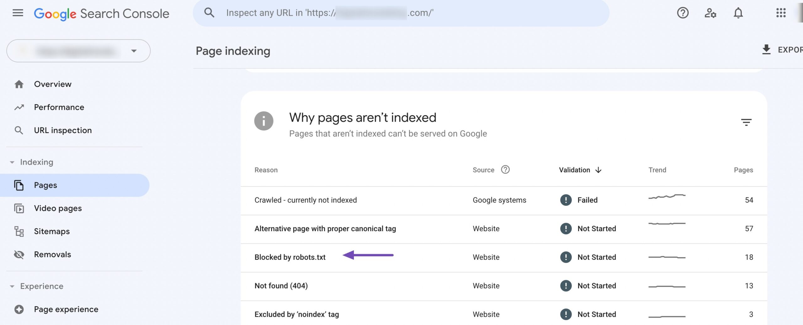 find blocked pages to fix common SEO issues