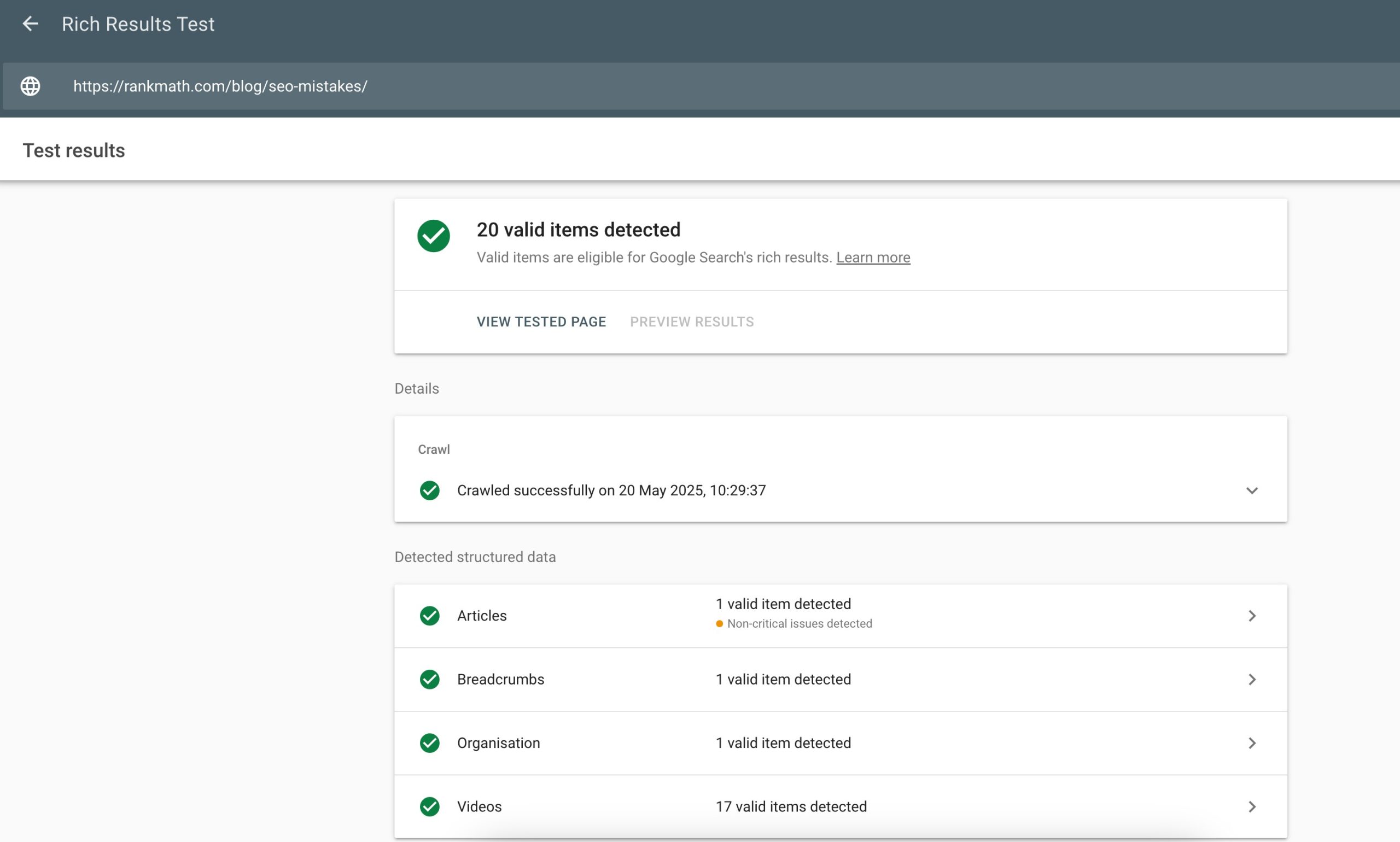 Test your Schema markup