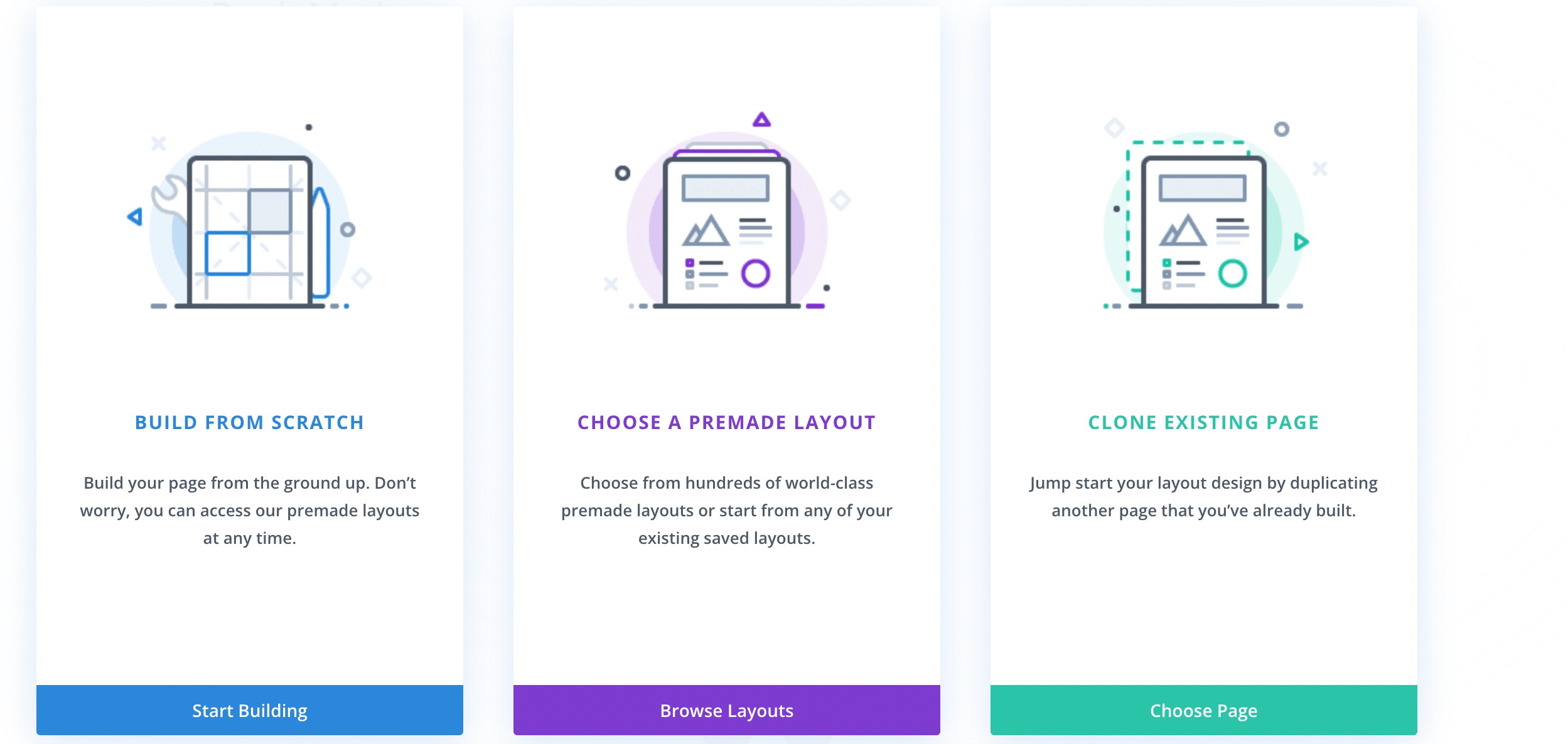 Choose layout in Divi