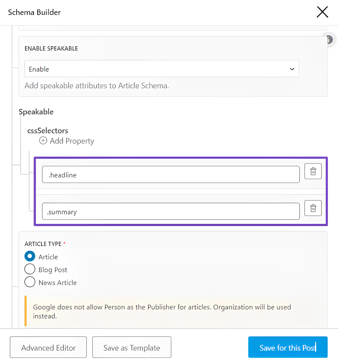 Enable Speakable