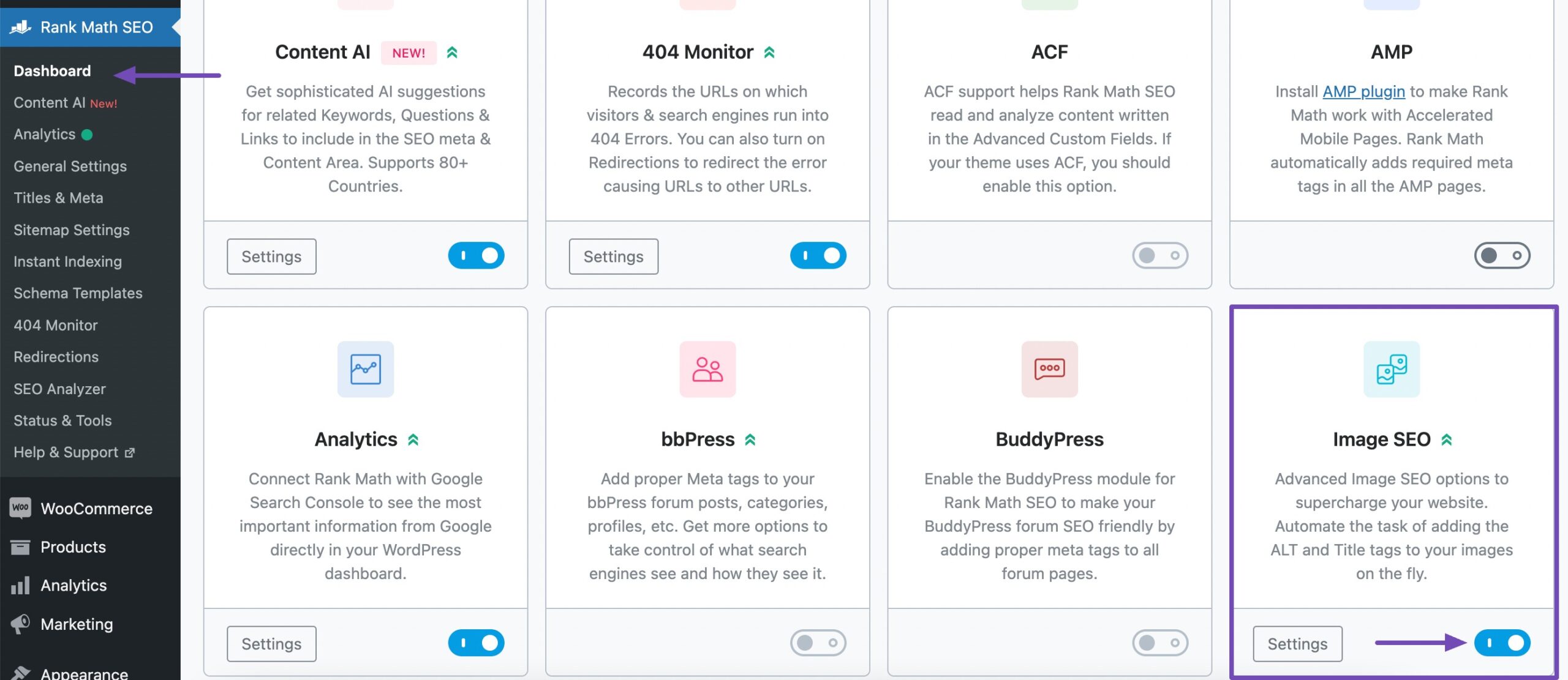 Activer le module de référencement d'images