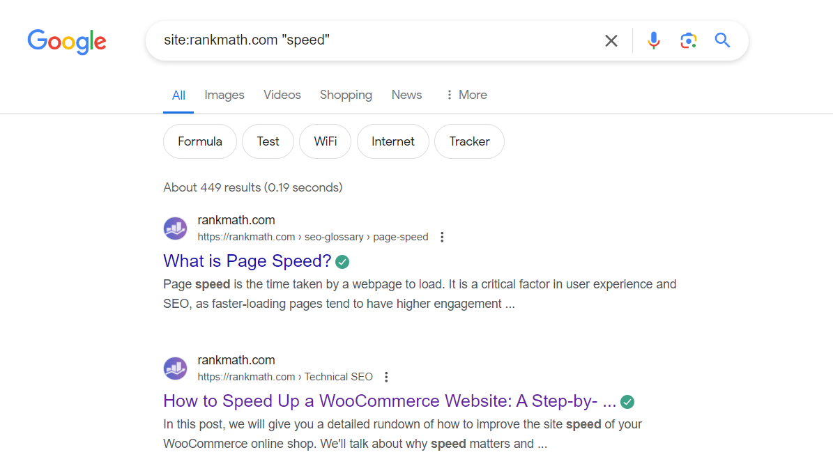 Searching for exact phrase search on Google
