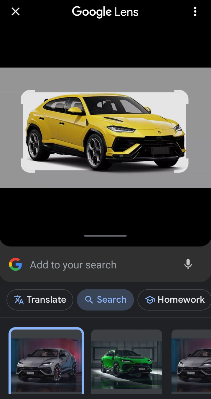 Google Lens scans an image and present similar images from the internet- mobiles