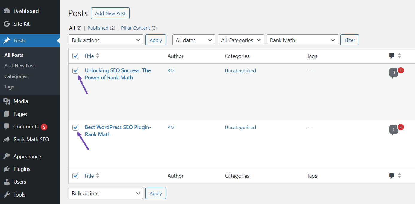 Selecting posts in WordPress