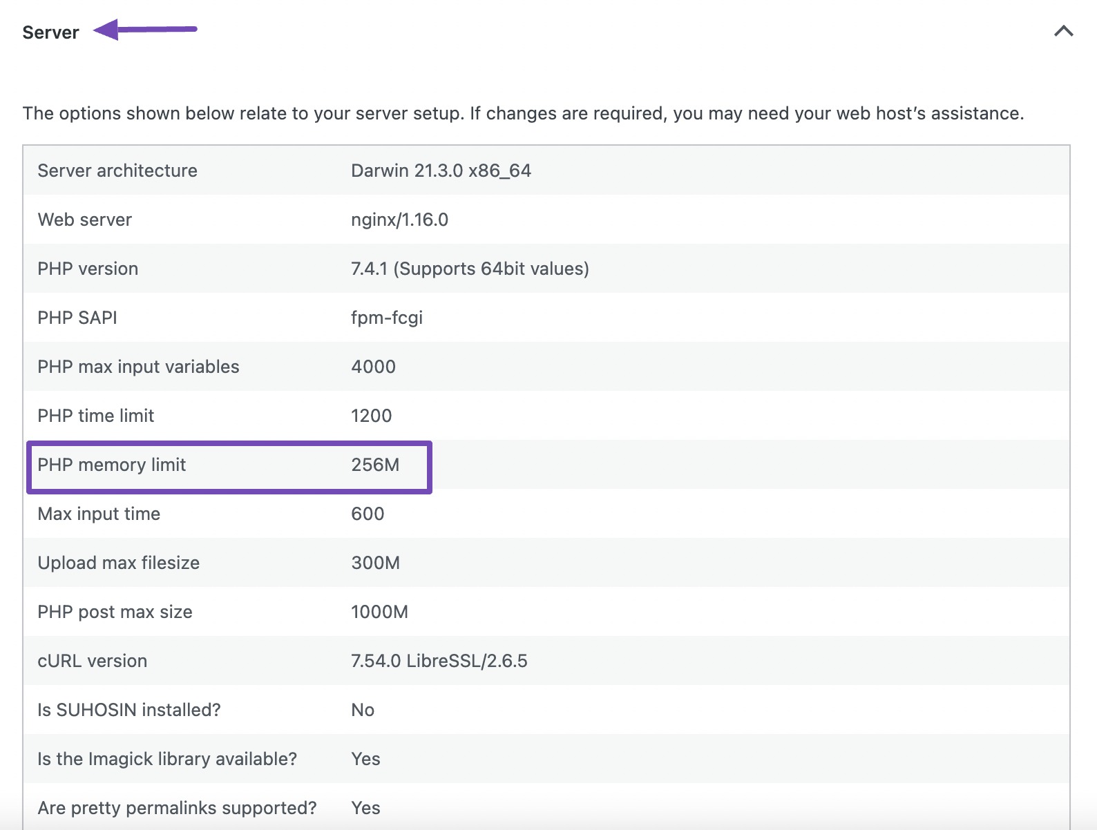 PHP memory limit