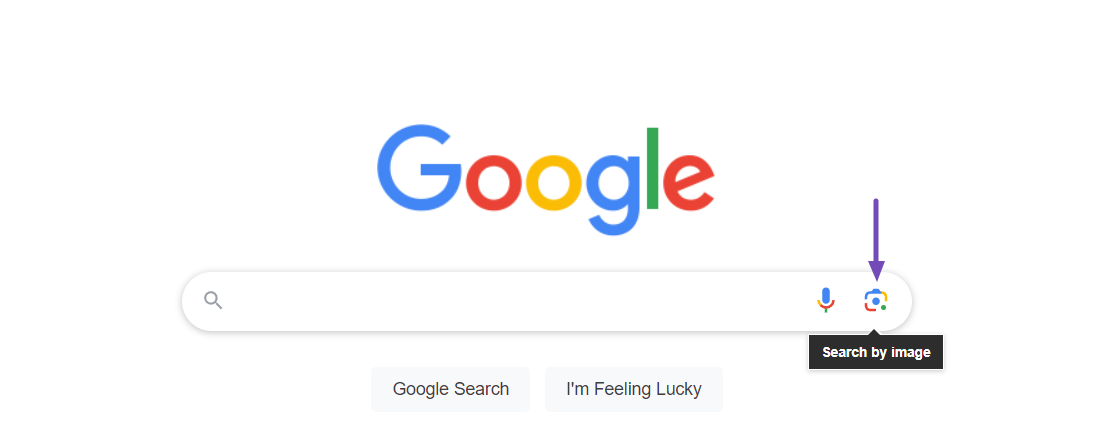 Clicking on the search by image icon to do a reverse image search on Google on desktops