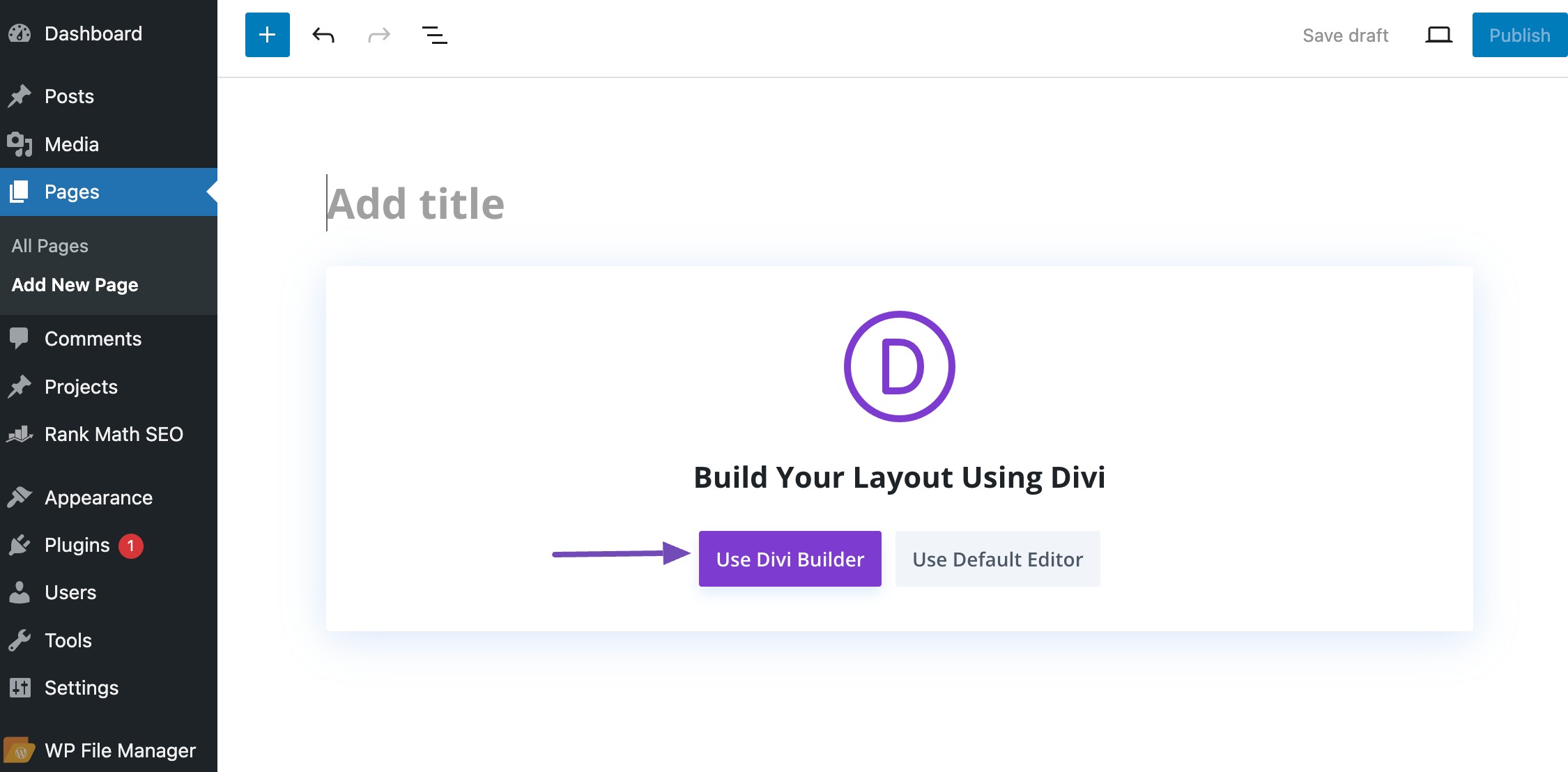 Click Use Divi Builder